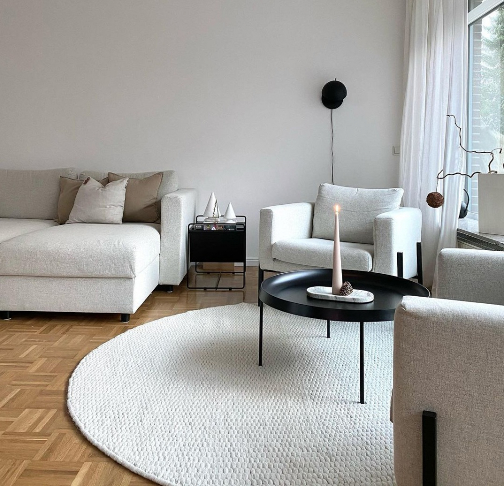 Okrągły dywan 'Cartmel' 160cm - Offwhite