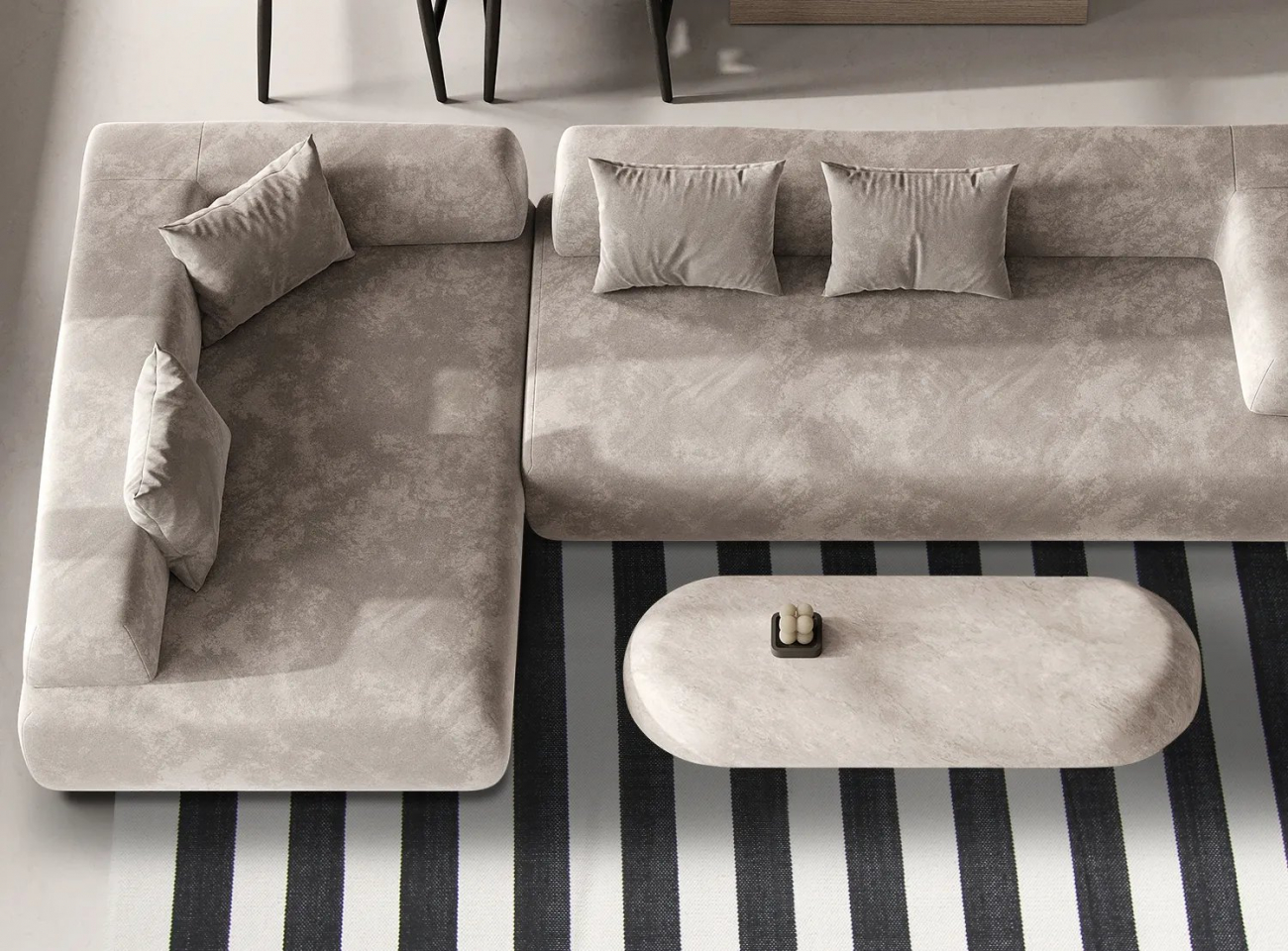 Dywan bawełniany 'Nilo' 80x200cm - Biały/Czarny