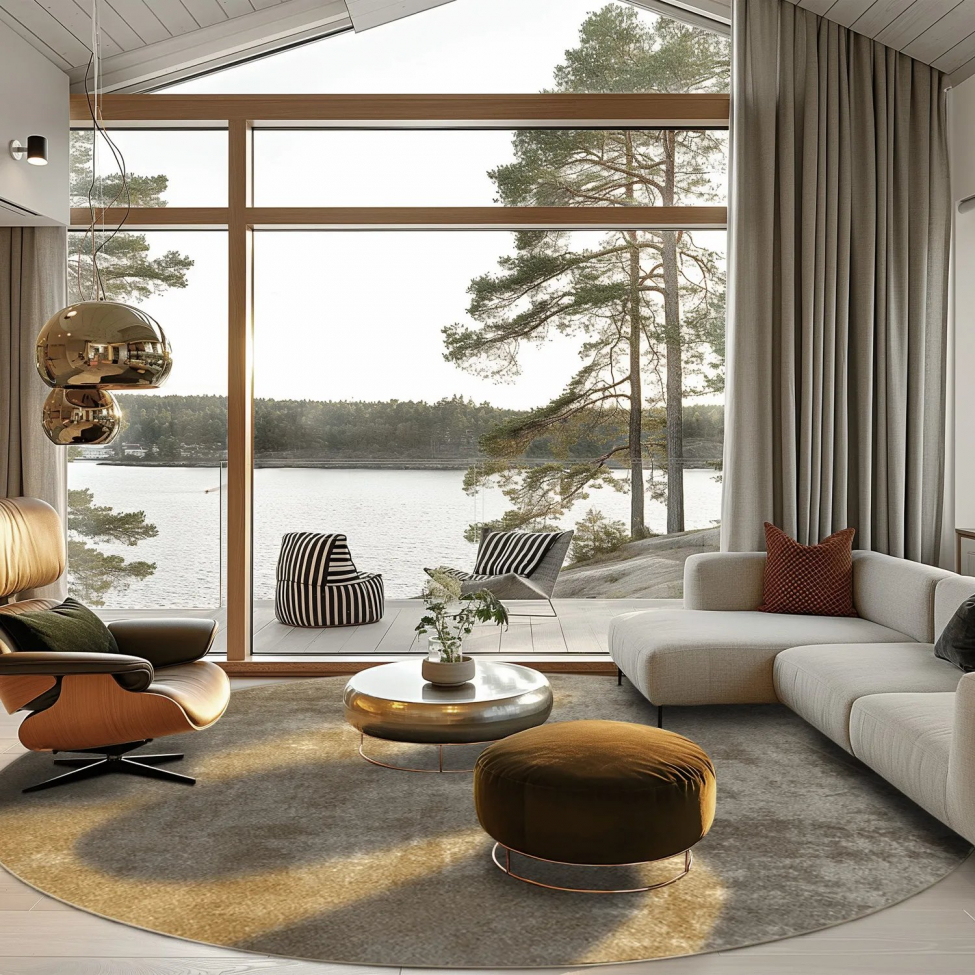 Okrągły dywan 'Lynton' 160cm - Brązowy