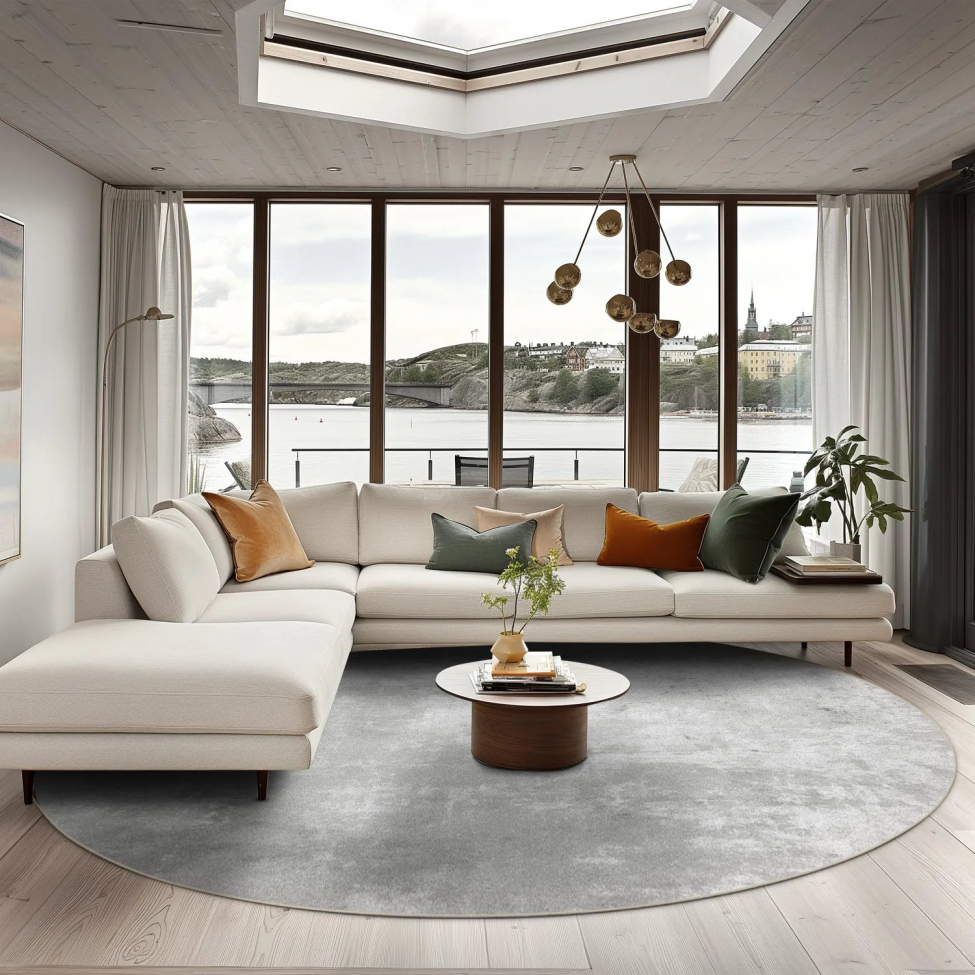 Okrągły dywan 'Lynton' 240cm - Szary