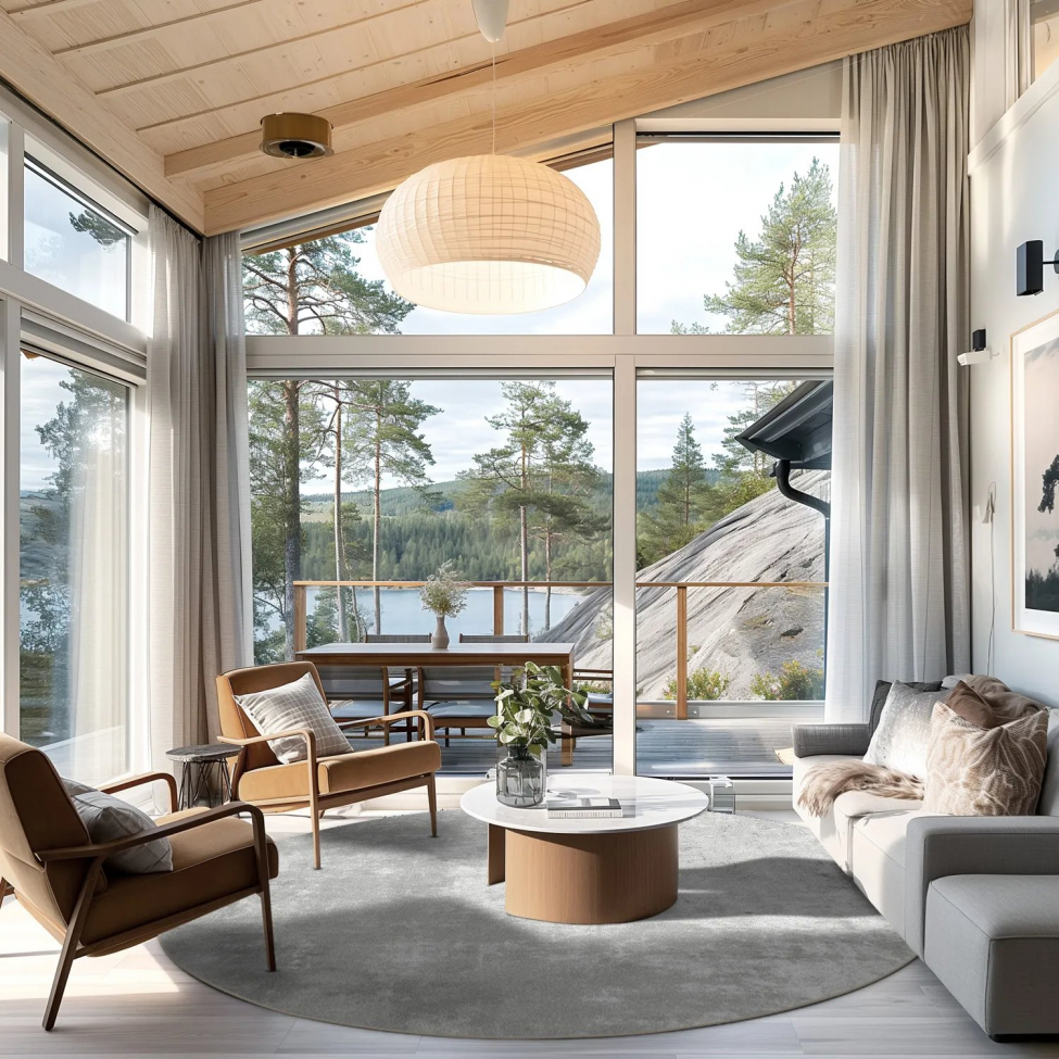 Okrągły dywan 'Lynton' 240cm - Szary