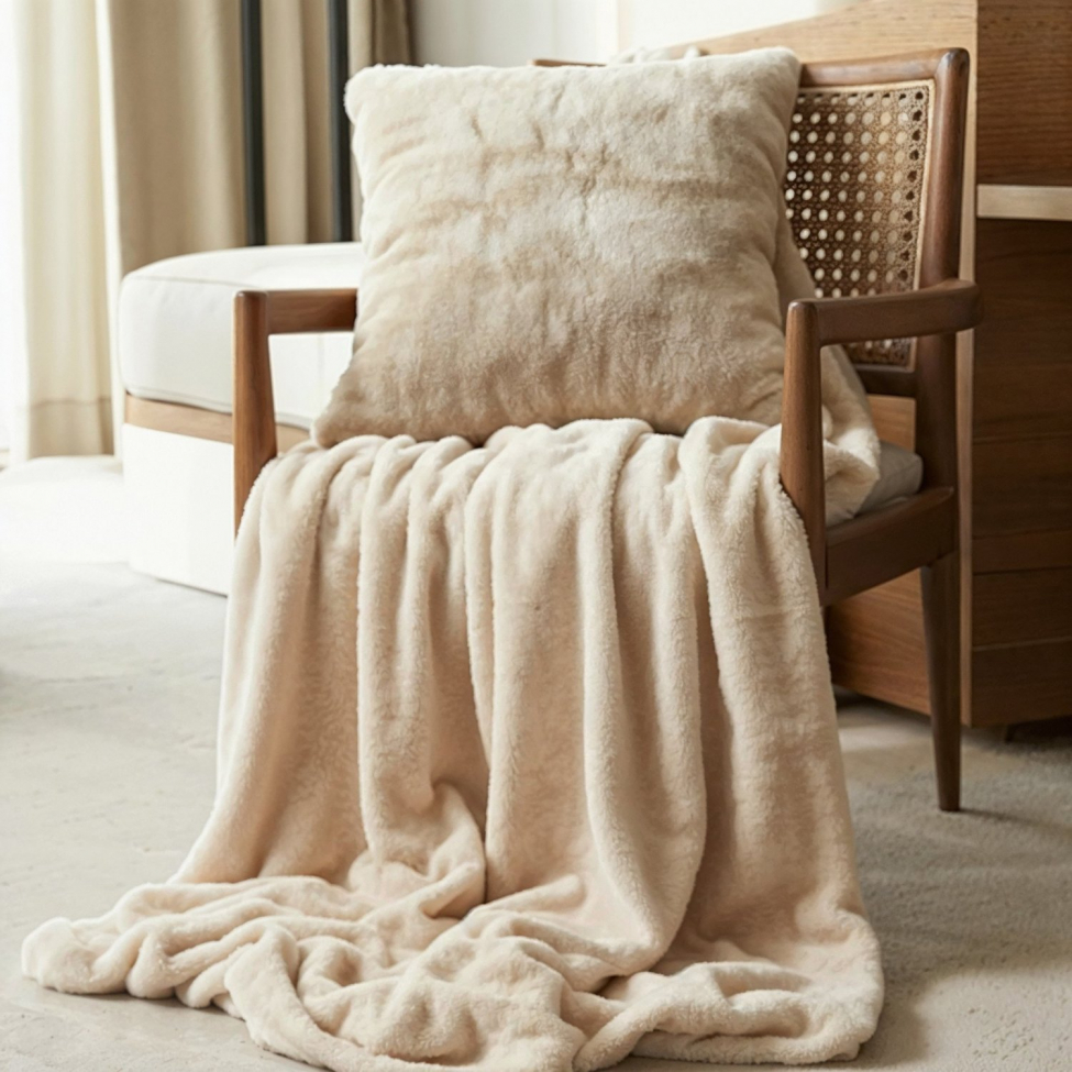 Narzuta 'Aranga Super Soft Throw” 130x170cm – beżowa