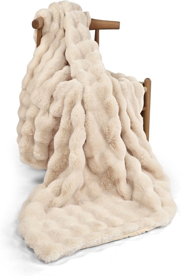 Narzuta 'Aranga Bubble Throw” 130x170cm – beżowa