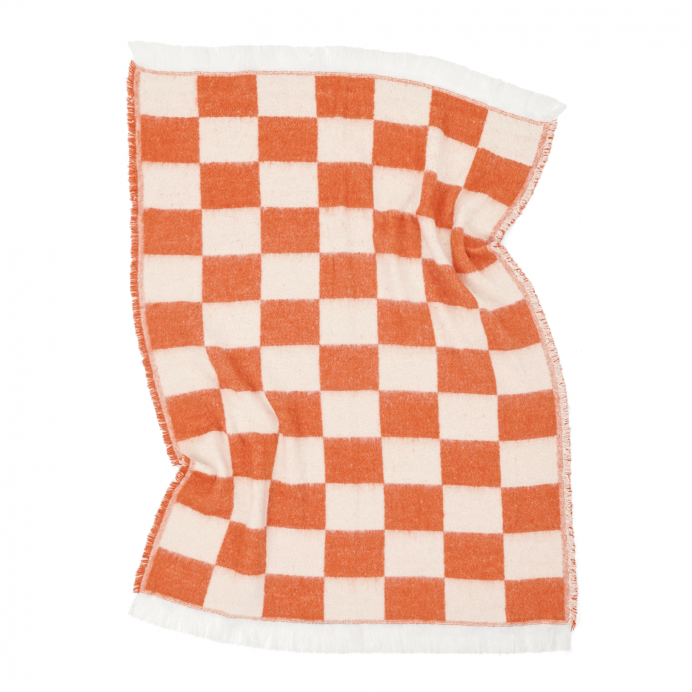 Krata 'Audrey Check' 130x170cm - Różowo-biała