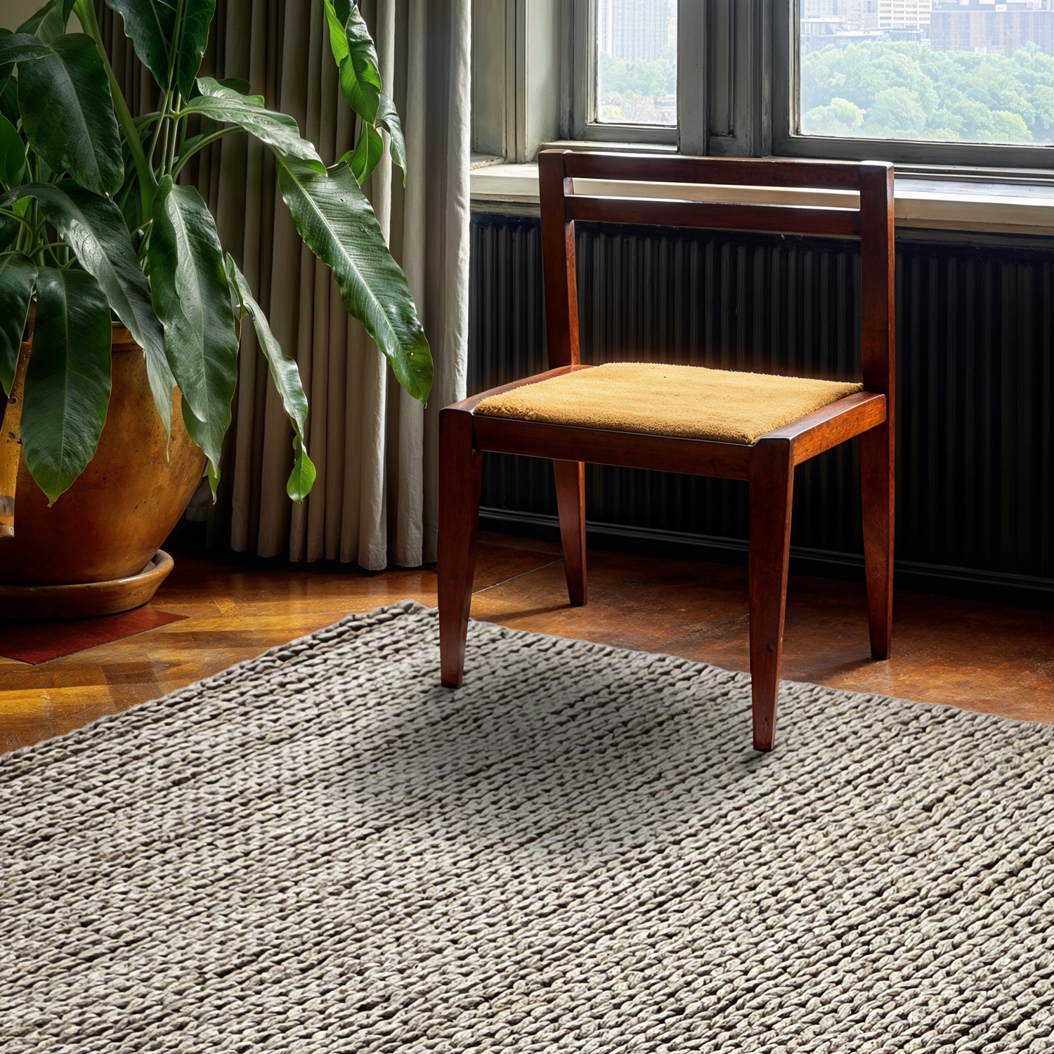 Dywan wełniany „Talvia Braided Wool” – szary