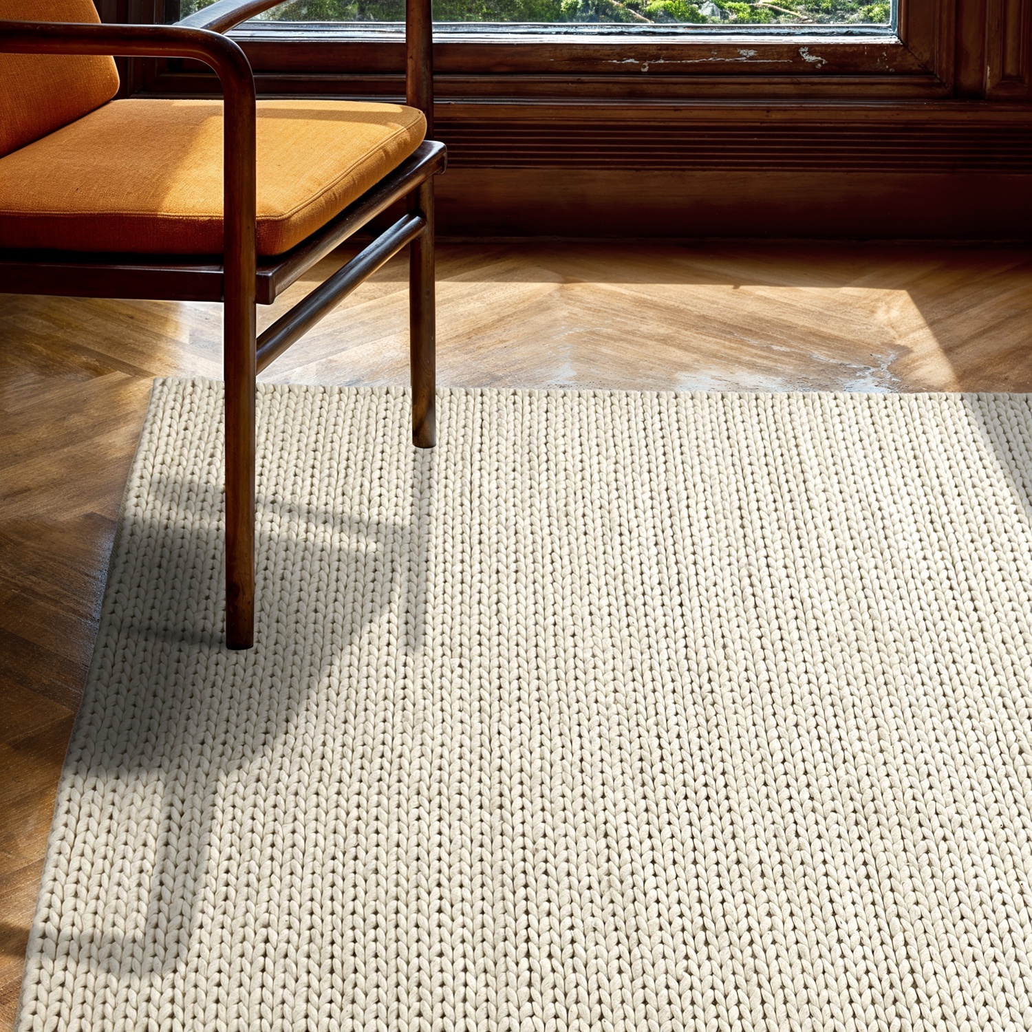 Dywan wełniany „Talvia Braided Wool” – biały