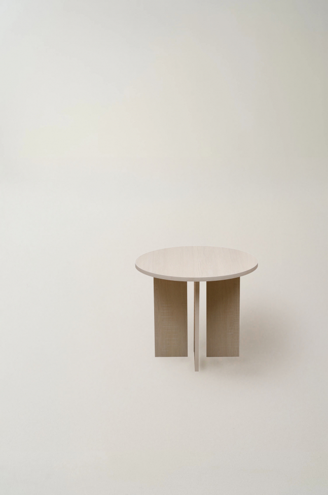 Stolik kawowy 'Créme' Okrągły 55 cm - Biały pigmentowany