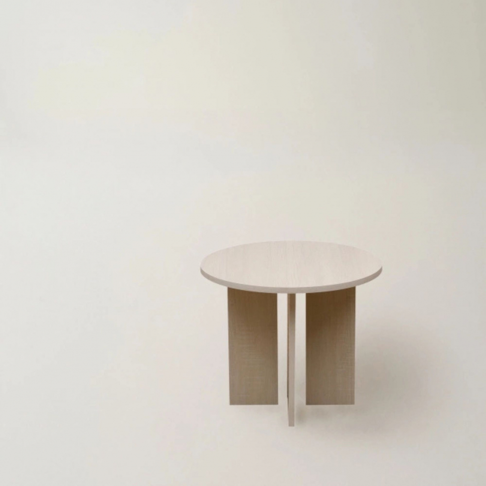 Stolik kawowy 'Cr&eacute;me' Okrągły 55 cm - Biały pigmentowany