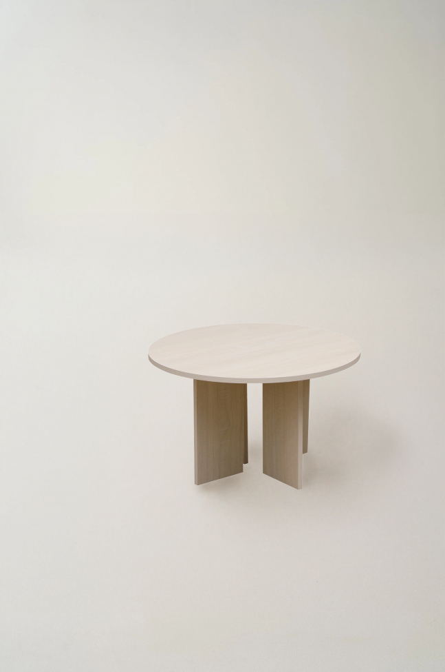 Stolik kawowy 'Créme' Okrągły 75 cm - Biały pigmentowany