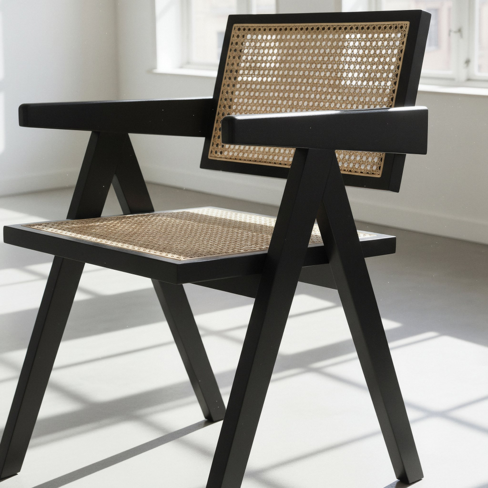 Krzesło z podłokietnikami 'Rotting' - Czarny