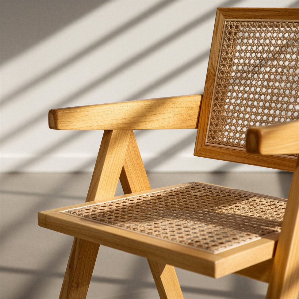 Fotel z podłokietnikami 'Rotting' – Naturalny