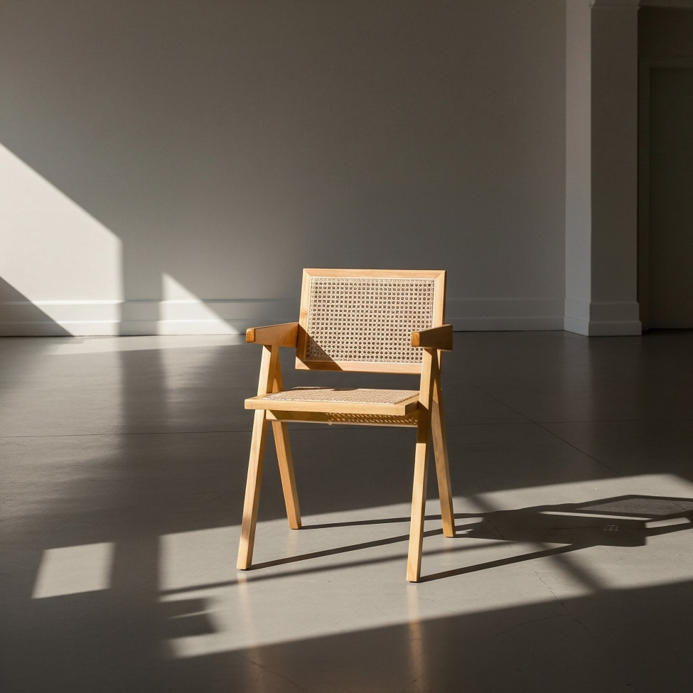 Fotel z podłokietnikami 'Rotting' – Naturalny