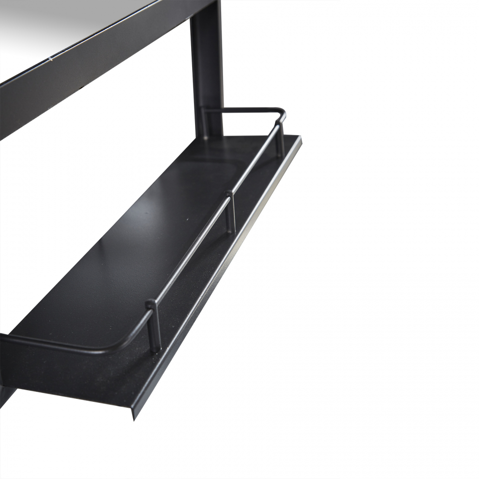 Lustro ścienne z półką 'Ebb' - Czarny