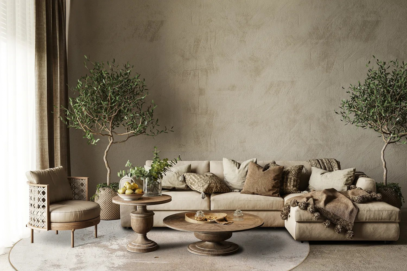 Okrągły dywan 'Bornos' 160cm - Beżowy/Szary