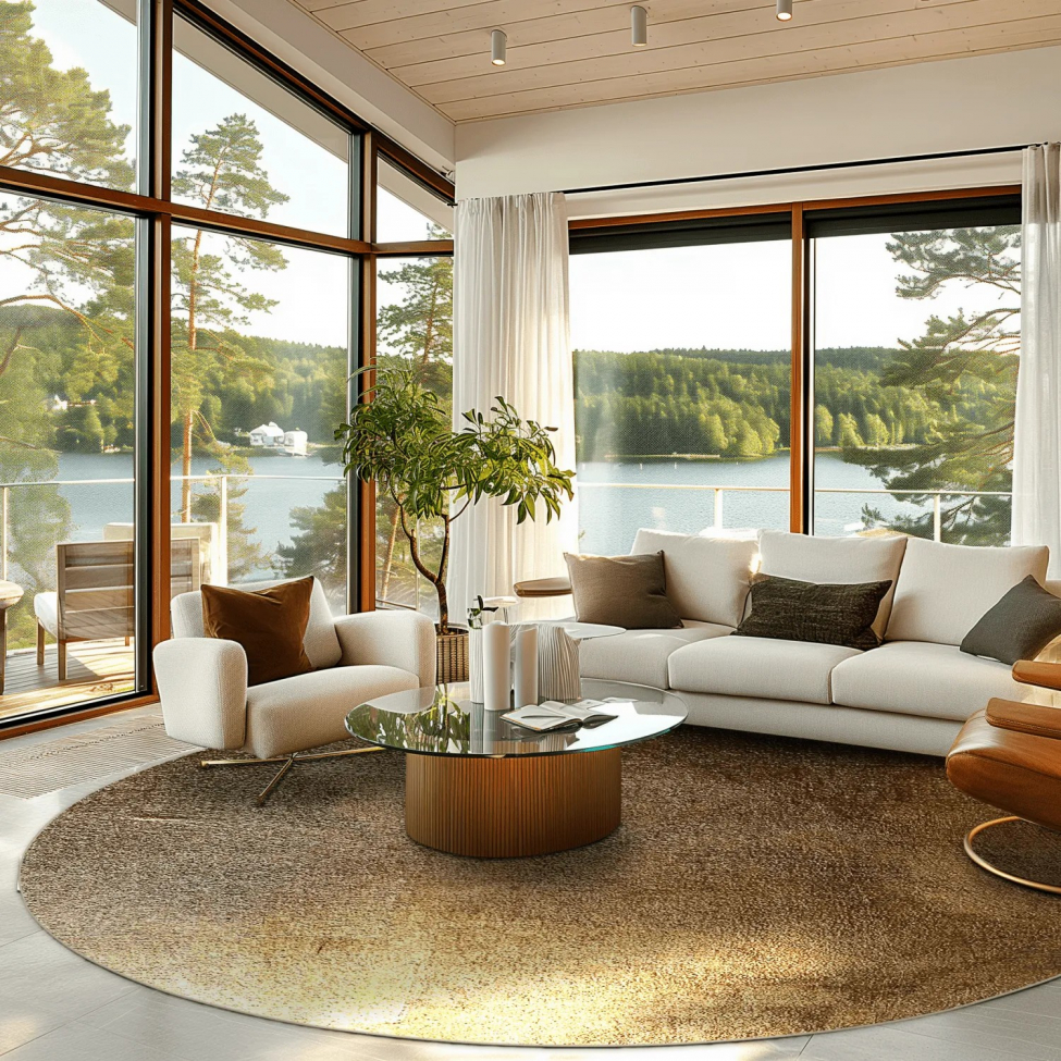 Okrągły dywan 'Oristano' 200cm - Brązowy