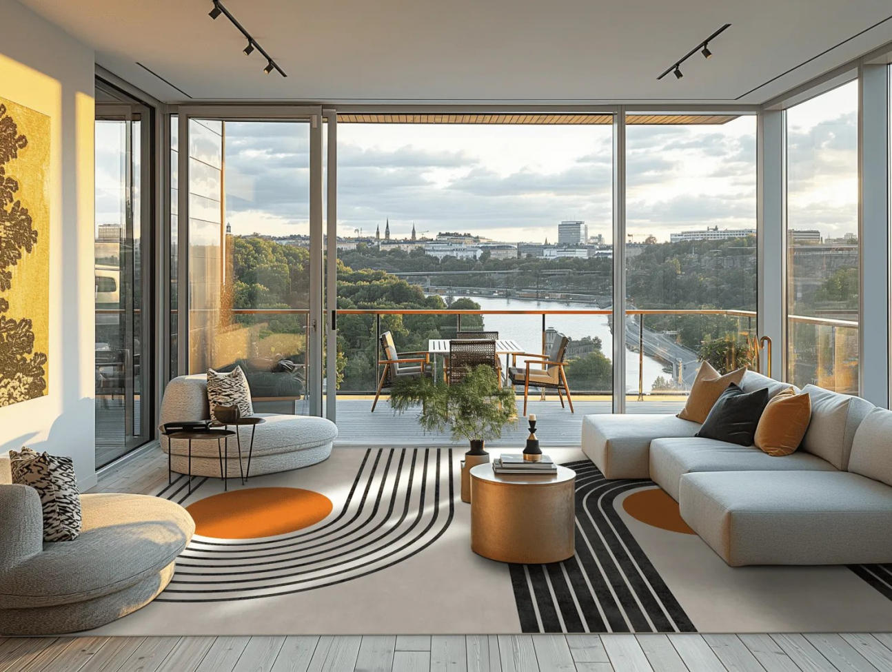 Dywan Wilton 'Moudania' 290x390cm - Beż/Czarny/Pomarańczowy