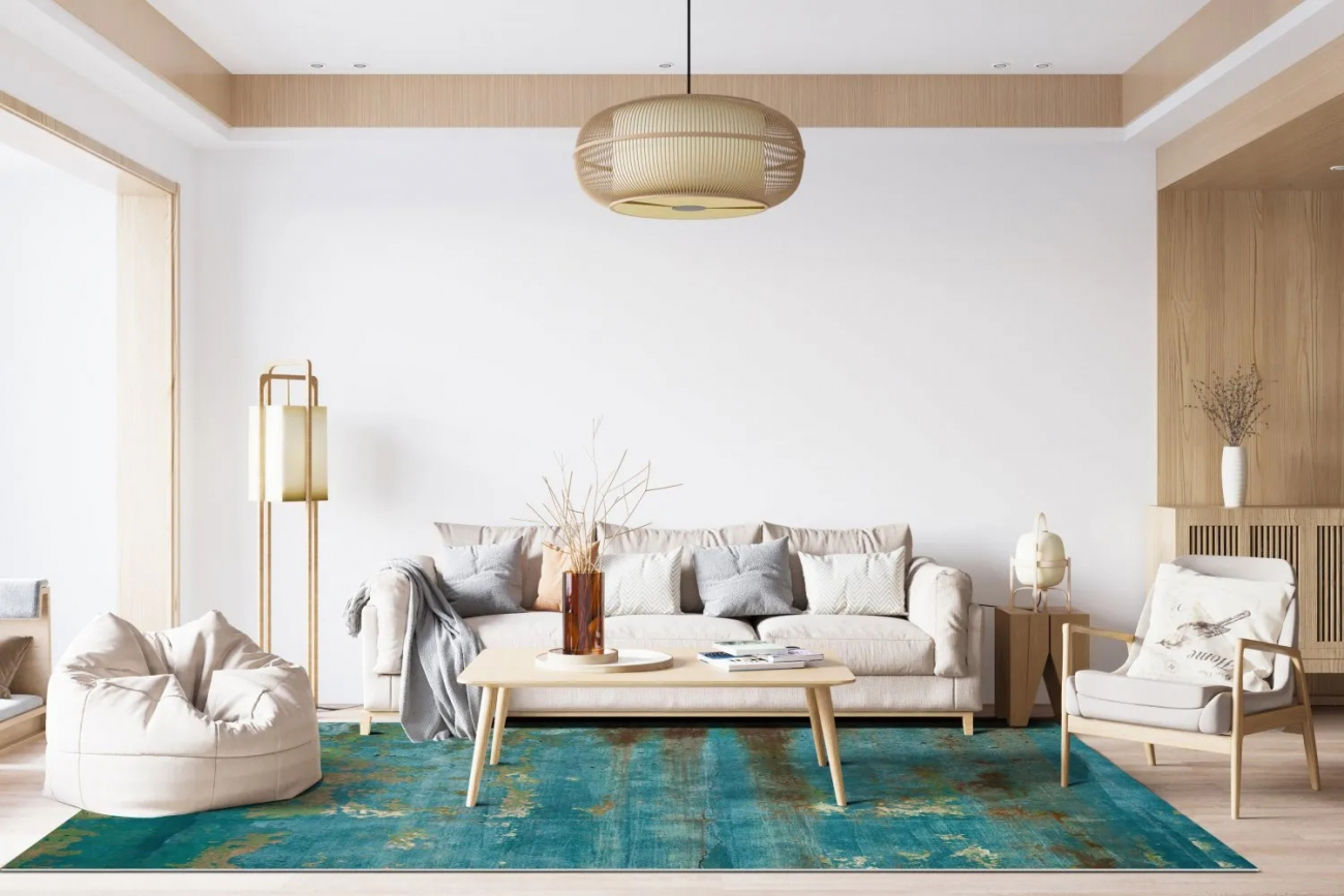 Dywan Wilton 'Domont' 200x200cm - Turkusowy