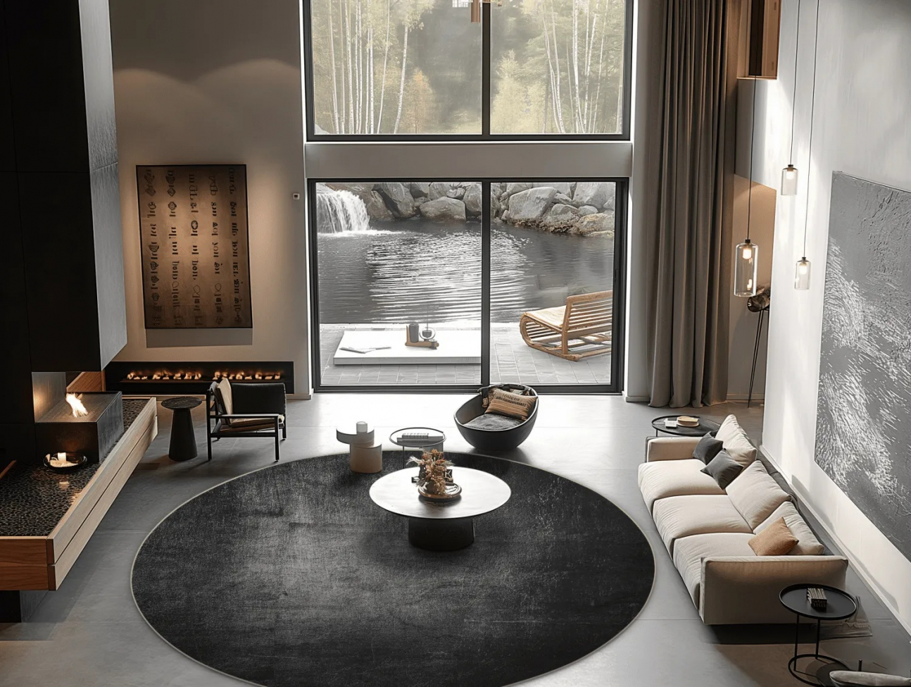 Okrągły dywan 'Serifos' 120cm - Ciemnoszary