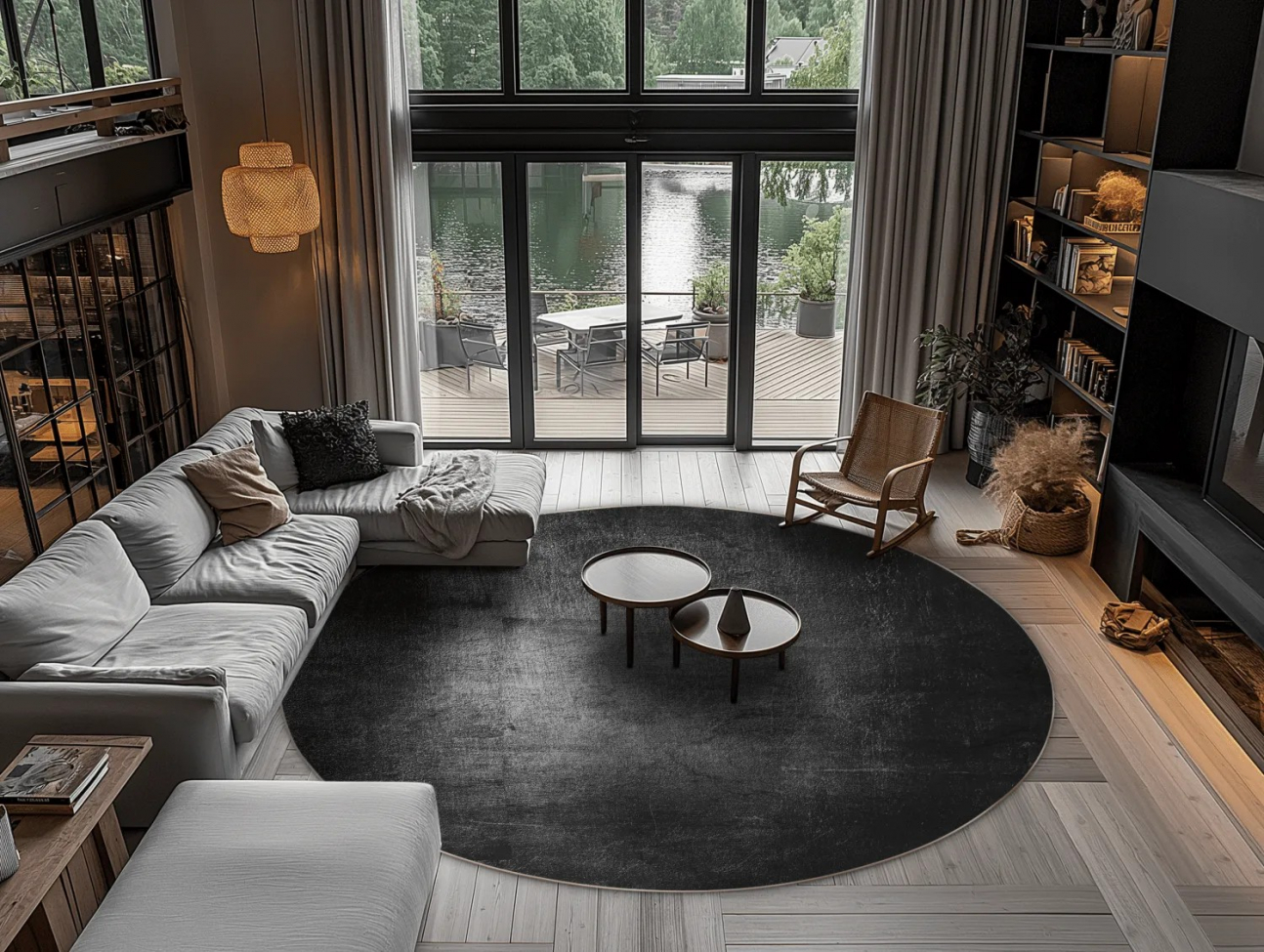 Okrągły dywan 'Serifos' 290cm - Ciemnoszary