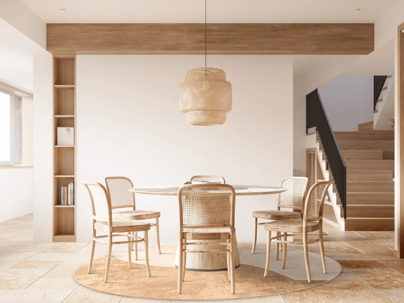 Okrągły dywan 'Lazio' 240cm - Beżowy/Różowy