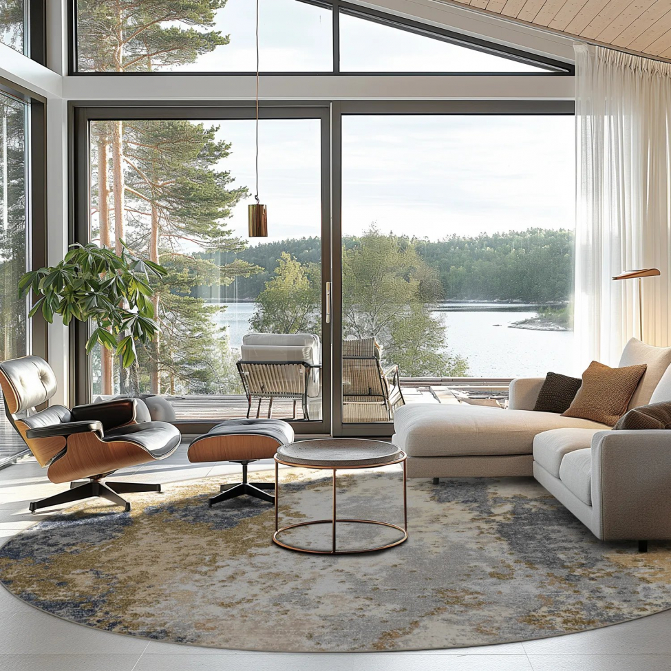 Okrągły dywan 'Travale' 200cm - Szary/Multi