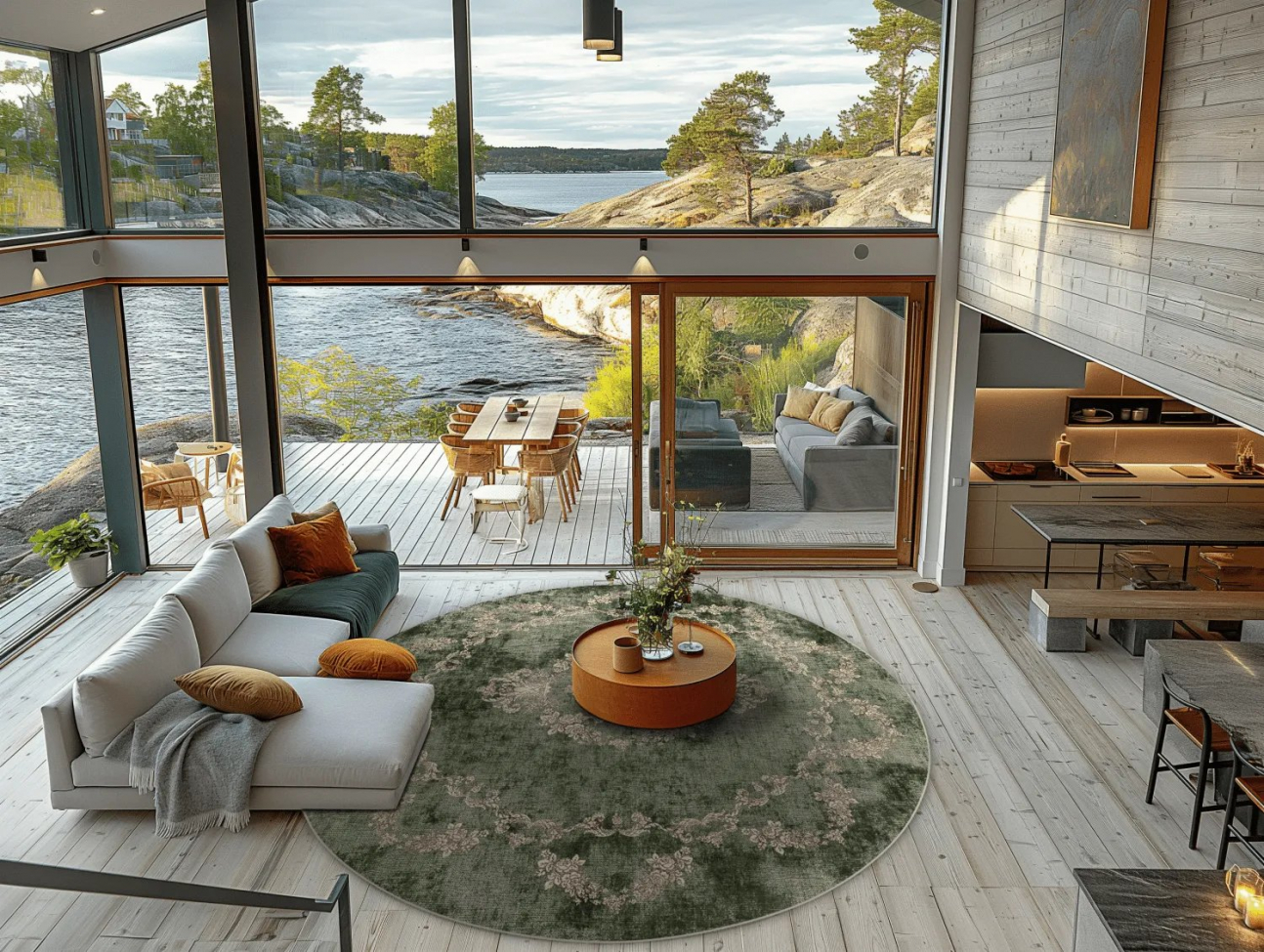 Okrągły dywan 'Taknis' 200cm - Zielony