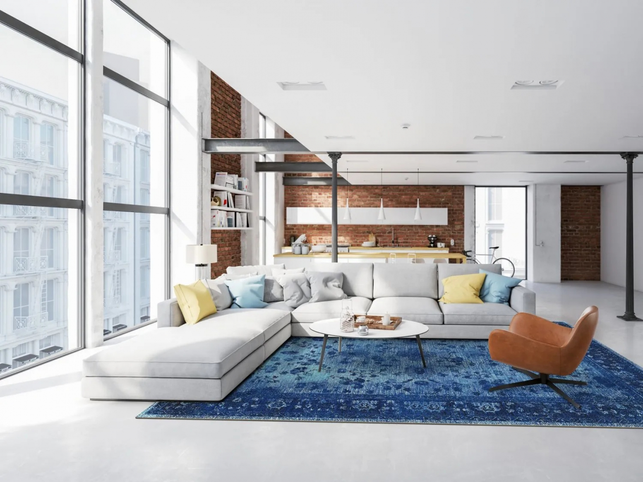 Dywan Wilton 'Gombalia' 130x190cm - Niebieski