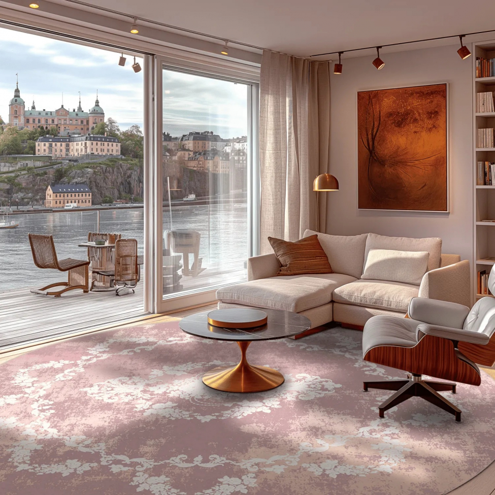 Okrągły dywan 'Nefta' 240cm - Różowy