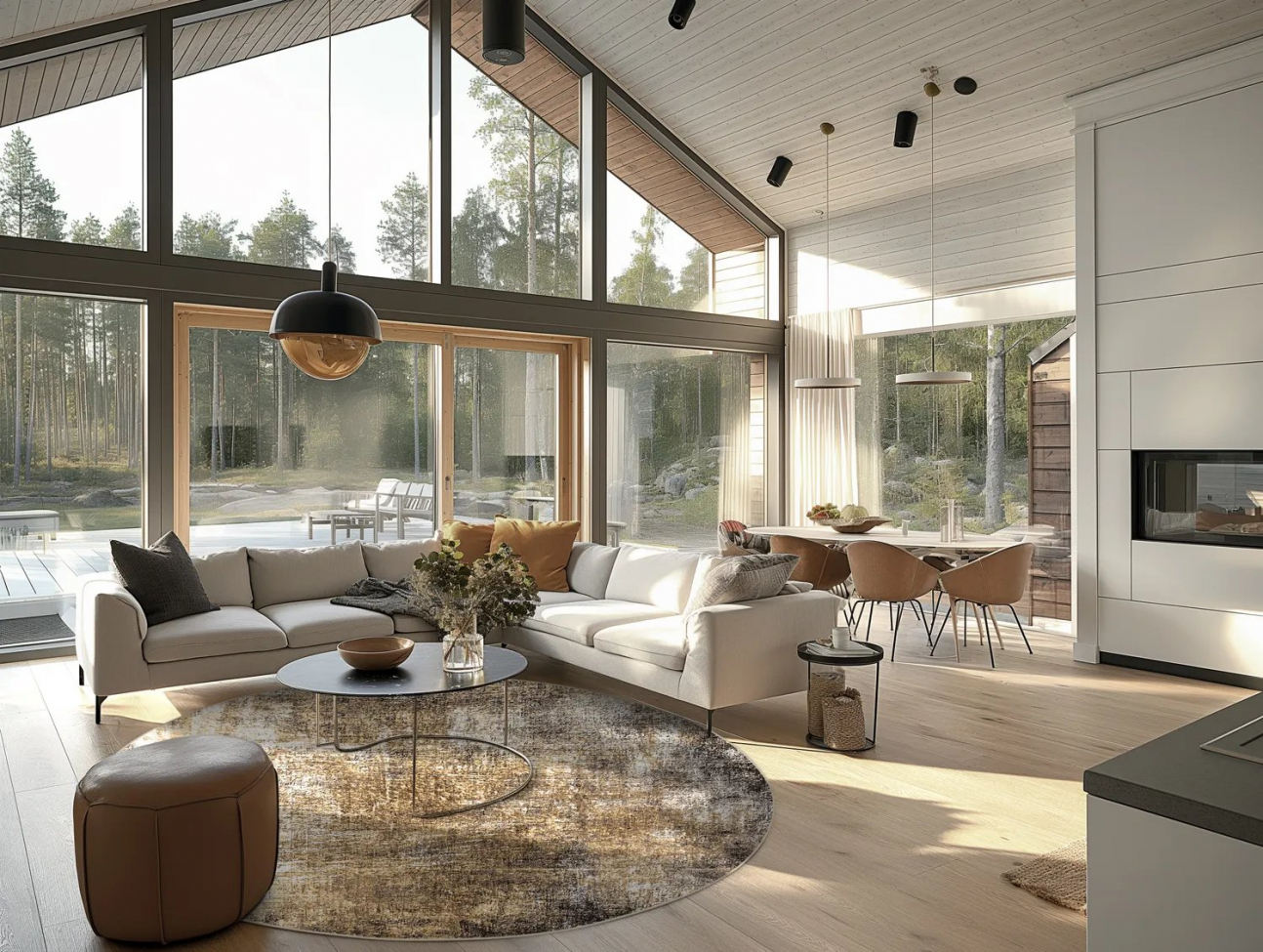 Okrągły dywan 'Florent' 200cm - Brązowy