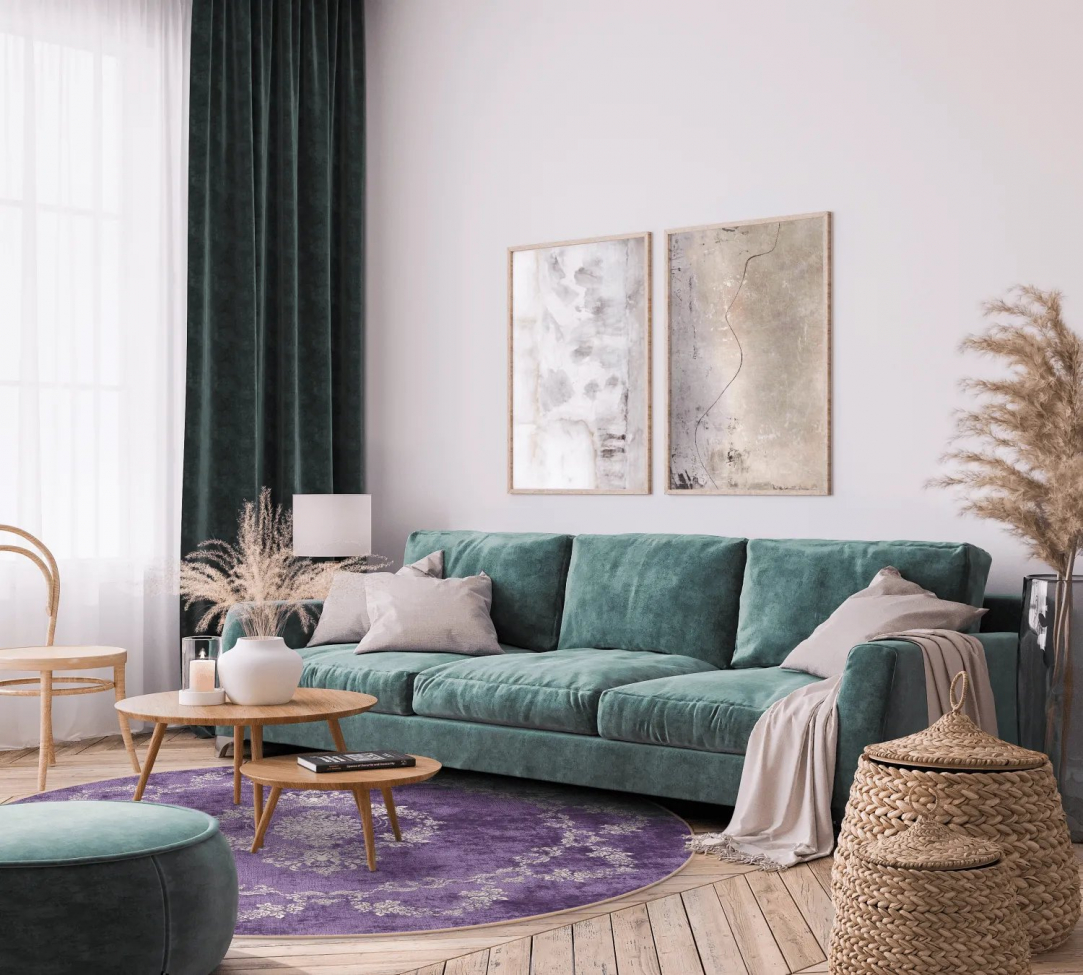 Okrągły dywan 'Taknis' 200cm - Fioletowy