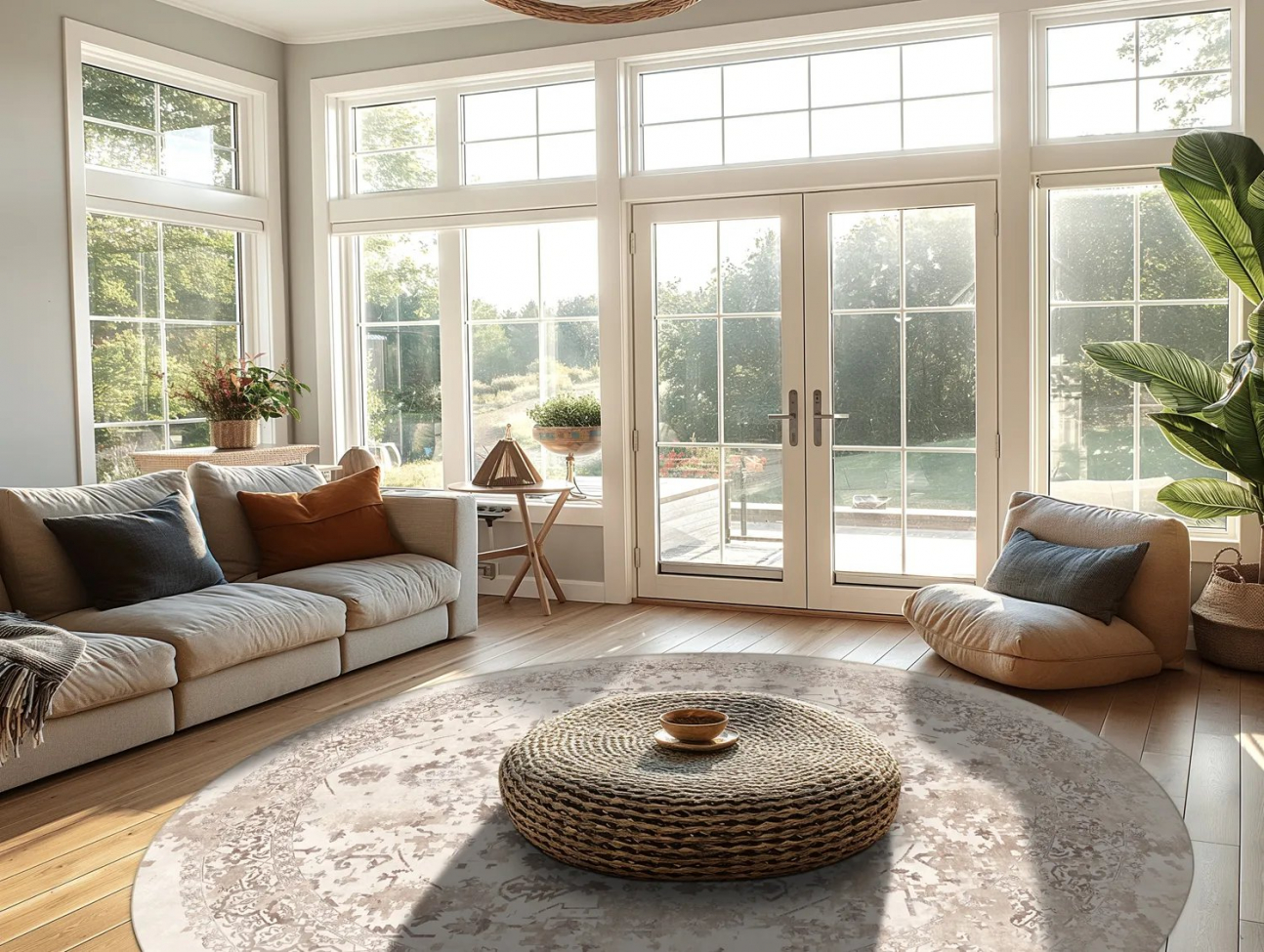 Okrągły dywan 'Mateur' 200cm - Beżowy