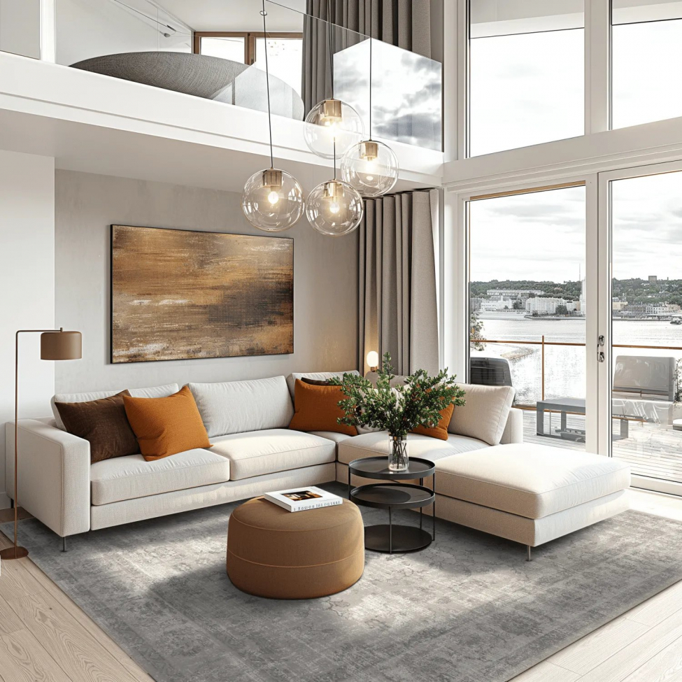 Okrągły dywan 'Gombalia' 240cm - Szary