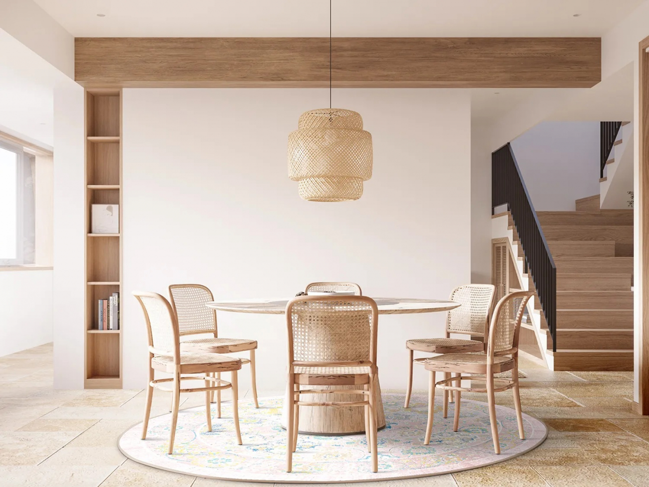 Okrągły dywan 'Magnolia' 120cm - Różowy