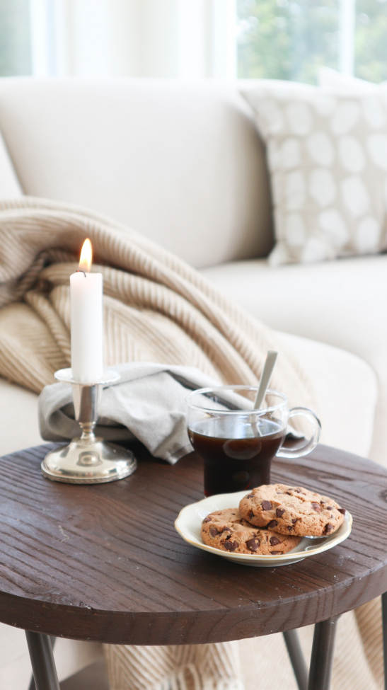 Stołek 'Rustic' 45cm - Drewno/Stal