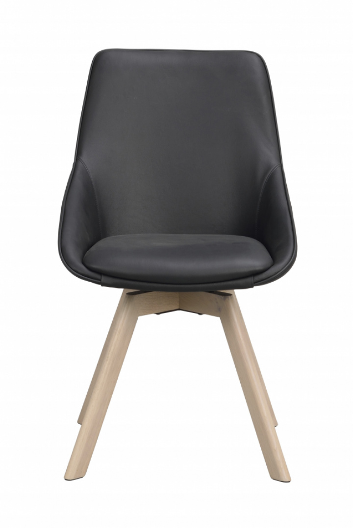 Krzesło \'Alison\' Skórzane - Czarny/bielony w grupie Meble / Meble do siedzenia / Krzesła w Reforma (118131)