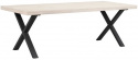 Stół jadalny \'Brooklyn\' 220x95cm - Białe pigmentowane/Czarny X-noga
