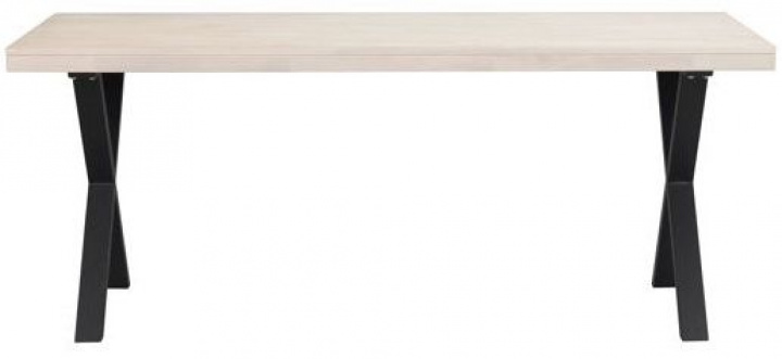 Stół jadalny \'Brooklyn\' 170x95cm - Białe pigmentowane/Czarny X-noga w grupie Meble / Stoły / Stół jadalny w Reforma (119838)