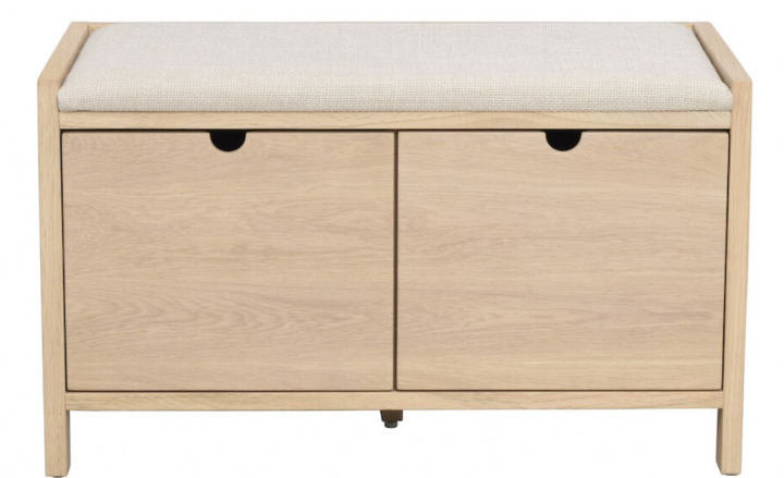 Ławka w hallu \'Hillmond\' 80cm - Jasny dąb w grupie Meble / Półki i przechowywanie / Półki na kapelusze i buty w Reforma (121052)