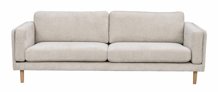 3-osobowa sofa \'Braden\' - Jasnobeżowa/dąb w grupie Meble / Sofy / Sofy trzyosobowe w Reforma (123705)