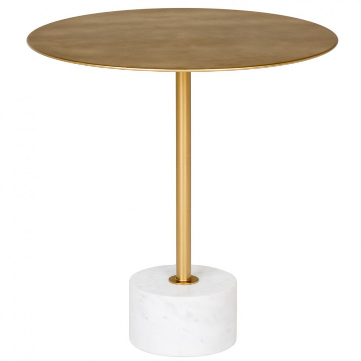 Stolik boczny \'Lecco\' Okrągły 51cm - Marmur/Mosiądz w grupie Meble / Stoły / Stoliki boczne w Reforma (1601000)