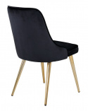 Krzesło \'Elverum Deluxe\' - Czarny/Mosiądz