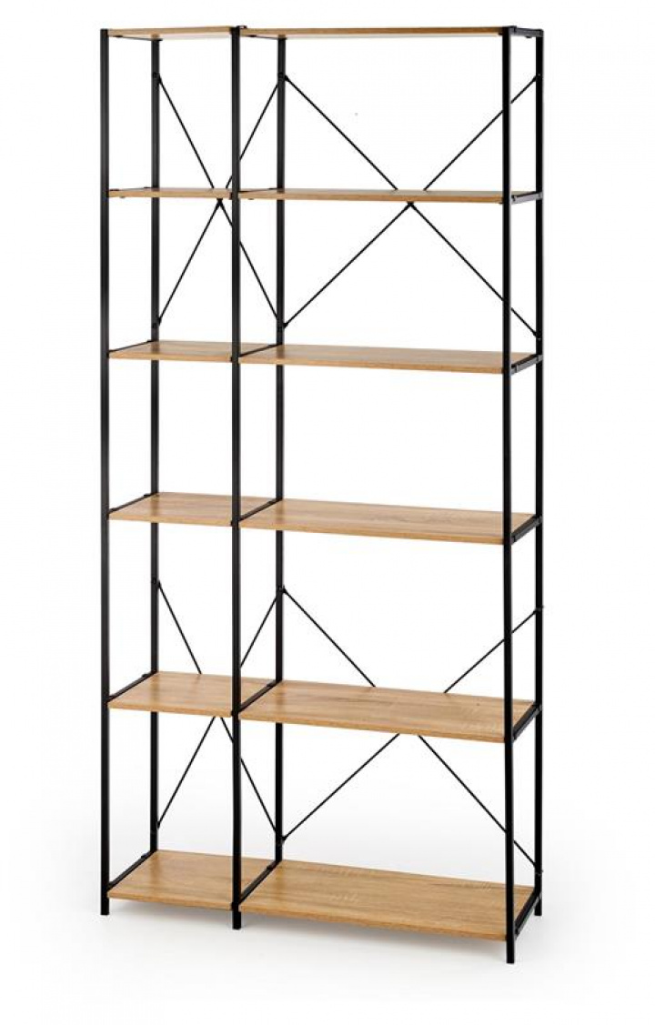 Regał \'Matera\' - Dąb/Czarny w grupie Meble / Półki i przechowywanie / Regały na książki w Reforma (2010001179283)