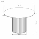 Stół jadalny \'Bruno\' Okrągły 120cm - Orzech/marmur