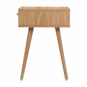 Stolik nocny \'Prime\' - Dąb/Mosiądz