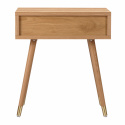 Stolik nocny \'Prime\' - Dąb/Mosiądz