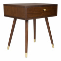 Stolik nocny \'Prime\' - Orzech/Mosiądz