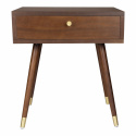 Stolik nocny \'Prime\' - Orzech/Mosiądz