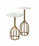 Stolik boczny \'Salerno\' M - Mosiądz/Marmur
