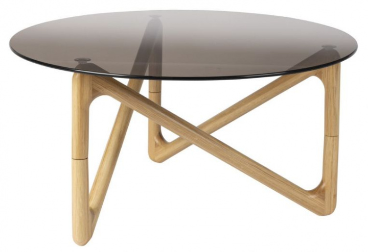 Stolik kawowy \'Naia\' Okrągły 80cm - Naturalny/Szkło w grupie Meble / Stoły / Stolik kawowy w Reforma (2300327)