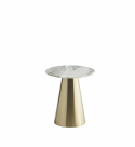 Stolik boczny \'Iron\' Okrągły 40cm - Mosiądz/marmur